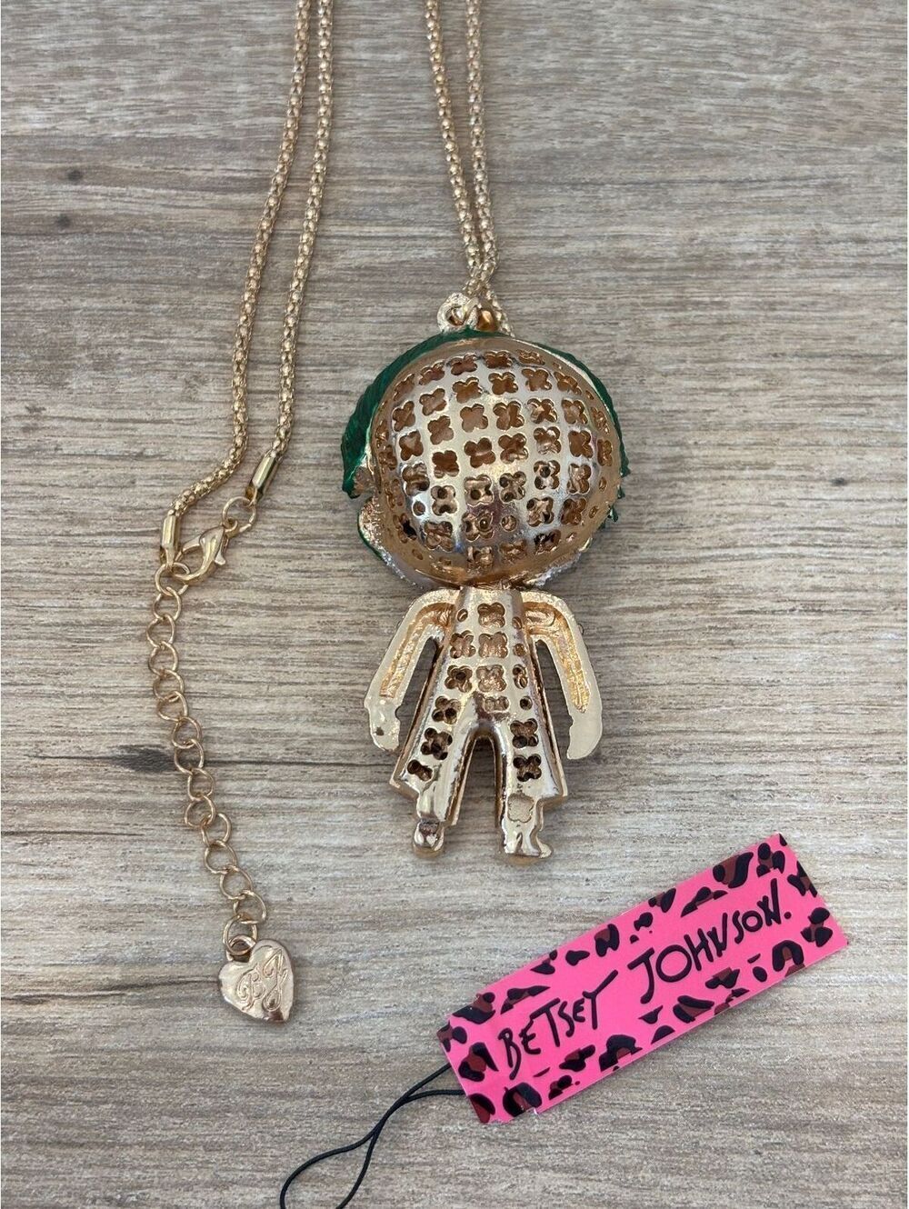 Betsey Johnson Joker Rhinestone Pendant Necklace - Picture 5 of 7